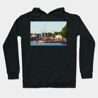 Untertrave in the evening light, Luebeck, Schleswig-Holstein, Germany, Europe Hoodie